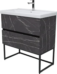 Тумба под умывальник Дабер 012 Т12.6.0.12Ч (мрамор черный/черный)