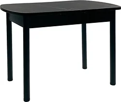 Кухонный стол ВВР Прямоугольный раздвижной (пластиковый черный тунис/прямое черный, 110-150/70)
