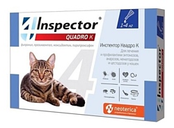 Inspector капли от блох и клещей Quadro K для кошек от 1 до 4 кг