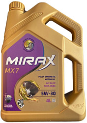 Моторное масло Mirax MX7 5W-30 SL/CF A3/B4 4л