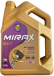 Моторное масло Mirax MX7 5W-30 SL/CF A3/B4 4л