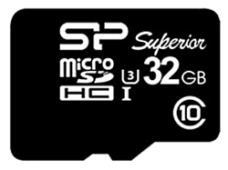 Silicon Power Superior microSDHC 32GB UHS Class 3 Class 10 + SD adapter