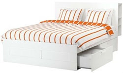 Ikea Бримнэс 234x166 (4 ящика, белый, основание Лурой) (891.574.55)