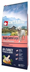 Ontario (12 кг) Weight Control Large Turkey & Potatoes