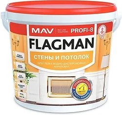Шпатлевка MAV Flagman Profi-8 Старт-Финиш (5 л, белый)