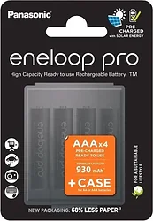 Panasonic Eneloop Pro AAA BK-4HCDE/4CP+case (4 шт)