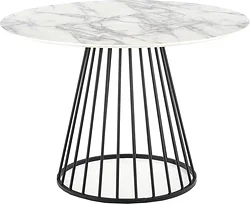 Кухонный стол Halmar Brodway 110 (белый мрамор/черный)