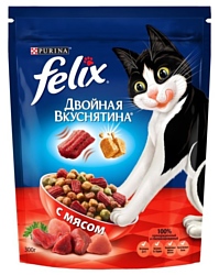 Felix (0.3 кг) Сухой корм Двойная вкуснятина с Мясом