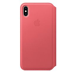 Apple Leather Folio для iPhone XS Peony Pink