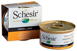 Schesir (0.085 кг) 1 шт. Кусочки в желе. Тунец с алоэ. Консервы для кошек