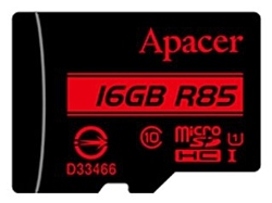 Apacer microSDHC Card Class 10 UHS-I U1 (R85 MB/s) 16GB + SD adapter