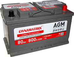 Автомобильный аккумулятор Dynamatrix AGM DEK800 800A (80Ah)