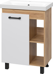 Тумба под умывальник Misty Крафт - 60 1 дв. (беж. зебрано/бел) ПВХ - П-Кра-07060-011 Тумба под умывальник Misty Крафт - 60 1 дв. (беж. зебрано/бел) ПВХ - П-Кра-07060-011