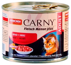 Animonda Carny Fleisch Menue plus Adult для кошек с говядиной и сердцем (0.2 кг) 1 шт.