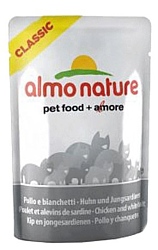 Almo Nature (0.055 кг) 1 шт. Classic Adult Cat Chicken and White Bait