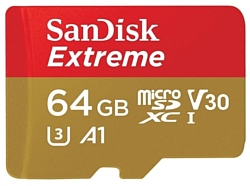SanDisk Extreme microSDXC Class 10 UHS Class 3 V30 A1 100MB/s 64GB