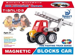 Smart Builders Magnetic Blocks Car 382j Пожарная машинка