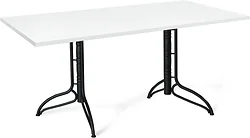 Кухонный стол Sheffilton SHT-TU20/120/80 ЛДСП (черный муар/белый)