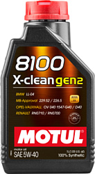 Моторное масло Motul 8100 X-clean gen2 5W-40 1л