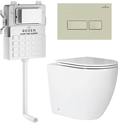 Унитаз Roxen Antares в комплекте с инсталляцией Attach 5 в 1 967071 (кнопка: пастель бежевый)