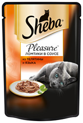 Sheba Pleasure ломтики в соусе из телятины и языка (0.085 кг) 1 шт.