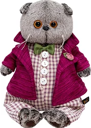 Мягкая игрушка BUDI BASA Collection Басик в комбинезоне и пиджаке Ks22-226