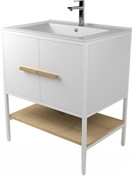 Тумба под умывальник Дабер 010 Andrea Elen 80 Т10.8А.1.5 (белый/дуб гамильтон натуральный)