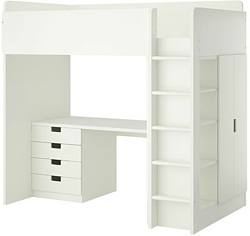 Ikea Стува 207x99 (кровать-чердак, белый) (790.482.21)