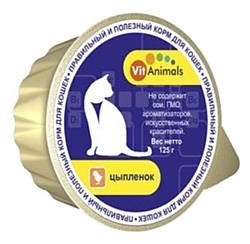 VitAnimals Консервы для кошек Цыпленок (0.125 кг) 10 шт.