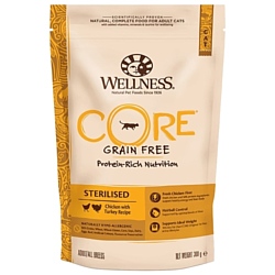 Wellness (0.3 кг) Cat CORE Sterilised Chicken with Turkey