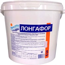 Дезинфицирующее средство Маркопул Кемиклс Лонгафор таблетки по 200 г 5 кг