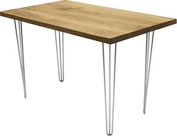 Кухонный стол Buro7 Грасхопер 110 (классика, дуб натуральный/серебро) Кухонный стол Buro7 Грасхопер 110 (классика, дуб натуральный/серебро)