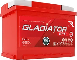 Автомобильный аккумулятор Gladiator EFB 6СТ-62R(0) (62Ah)