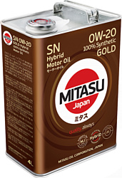 Моторное масло Mitasu Gold Hybrid SN 0W-20 4л