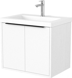 Тумба под умывальник Дабер 018 Тобага/Эридан/Артвин 60 Т18.6Т.0.5Ч (белый древесный/ручка черная)