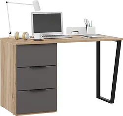 Стол для работы Трия Порто СМ-393.15.011 с тумбой (яблоня беллуно/графит софт)