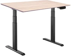 Стол для работы стоя ErgoSmart Wooden Ergo Desk Prime 1300х750х27 мм (скошенный край, дуб беленый/черный)