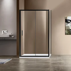 Душевой уголок Vincea Garda VSR-1G8014CLB (черный/прозрачное)