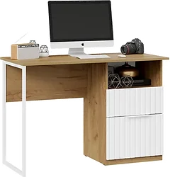 Стол для работы Трия Хилтон тип 1 (дуб крафт золотой/белый матовый)