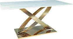 Кухонный стол Signal HERMES 160 (эффект белого мрамора/золотой)