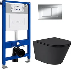 Унитаз Lauter Longer 2110822B + 21901001 (кнопка 219701J, хром)