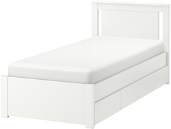 Ikea Сонгесанд 200x90 (белый, 2 ящика, без основания) 492.409.99