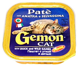 Gemon Паштет с уткой и дичью для взрослых кошек (0.1 кг) 32 шт.