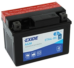 Автомобильный аккумулятор Exide ETX4L-BS (3Ah)