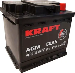 Автомобильный аккумулятор KRAFT AGM 50 R+ Автомобильный аккумулятор KRAFT AGM 50 R+