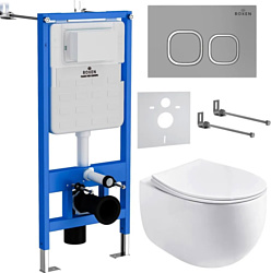 Унитаз Roxen Egg в комплекте с инсталляцией StounFix Slim 6 в 1 964123 (кнопка: хром матовый) Унитаз Roxen Egg в комплекте с инсталляцией StounFix Slim 6 в 1 964123 (кнопка: хром матовый)