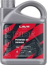 Моторное масло Lavr Ride Power 4T 20W-50 SM 4л Моторное масло Lavr Ride Power 4T 20W-50 SM 4л