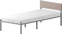 Кровать Домаклево Лофт Компакт 80x190 (серый/кремовый велюровый чехол) Кровать Домаклево Лофт Компакт 80x190 (серый/кремовый велюровый чехол)