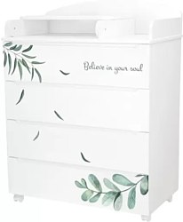 Комод INDIGO Green Line с узким пеленальным столиком (травинки) Комод INDIGO Green Line с узким пеленальным столиком (травинки)