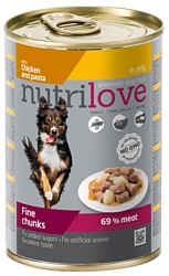 nutrilove Dogs - Fine chunks with chicken and pasta